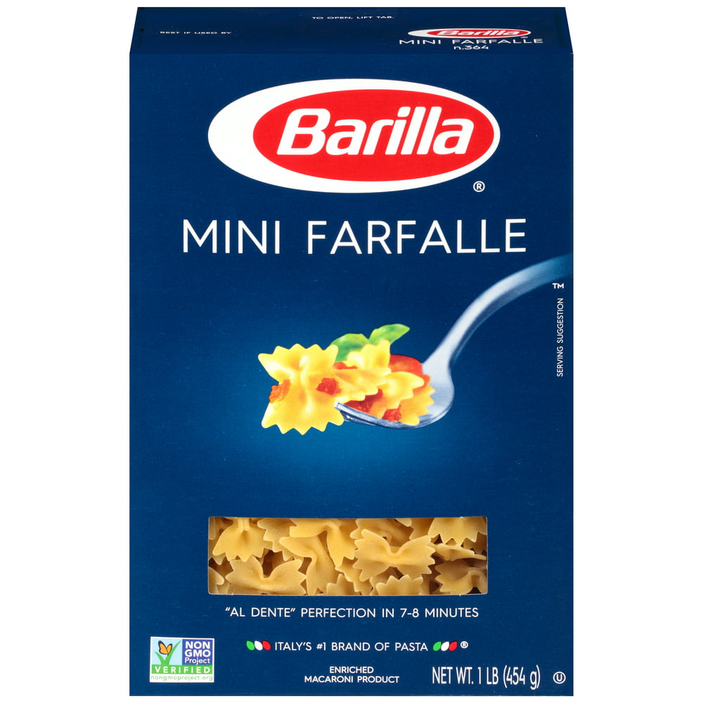  4 pack Barilla Pasta Mini Farfalle 16 Oz  Walmart com  Walmart com