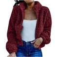 thumbnail image 2 of Puntoco Chaqueta tipo sudadera de manga larga con cremallera y solapa para mujer, informal, para exteriores Puntoco Puntoco-1, 2 of 9