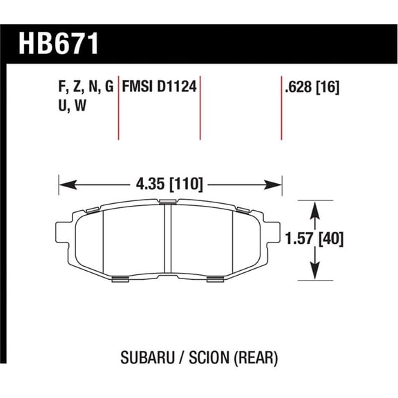 Hawk 2013-2014 Scion FR-S Base 2dr Coupe HPS 5.0 Rear Brake Pads