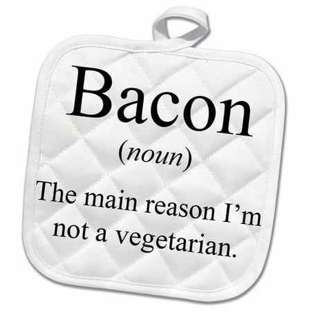 3dRose Bacon Noun The Reason I'm Not a Vegetarian Pot