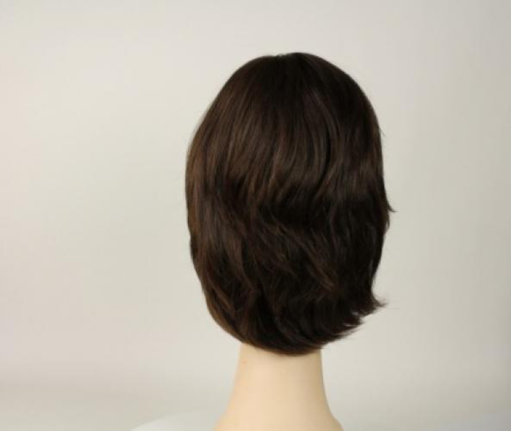 European Human Hair Freeda Wig Regina Brown Multi-Directional Skin Top Size L