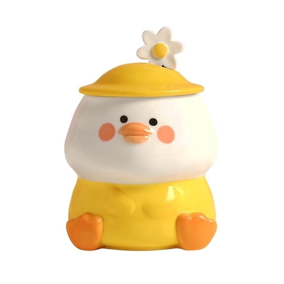 Cute 3D Duck Ceramic Coffee Mug Christmas Birthday Gifts for Friends Women Girls 13Oz
