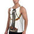 thumbnail image 2 of Gukieu Gothic Skeleton With Roses Print Men's Quick Dry Fitness Vest, Round Neck Sleeveless Fitness Bodybuilding Top-4X-Large, 2 of 7