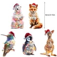 thumbnail image 2 of Christmas Tree Ornaments Acrylic 2D Round Holiday Decor Set 5 Pieces With Attached Ribbon For Indoor Outdoor Use, 2 of 3