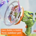 thumbnail image 5 of Blue Dinosaur Bubble Blower And Fan, 2 In 1 Toy Machine, 250Ml Solution Outdoor Kids Activity, High Output, 5 of 5