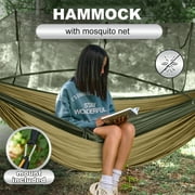 Camping Hammock, Camping Essentials, Lightweight Portable Double & Single Hammock with Tree Straps, Camping Gear for Outside Hiking Camping Beach Backpack Travel