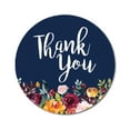 thumbnail image 1 of Darling Souvenir Botanical Floral Border 1.6 Inches Navy Blue Round Non Custom Thank You Stickers-45 Pcs, 1 of 4