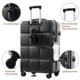 thumbnail image 3 of S-HOME ABS Luggage Set of 3 with Cup Holder and Spinner Wheels, Lightweight Airline Certified Suitcases, Black, 3 of 9