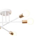 thumbnail image 3 of Modern Ceiling Light Matte Black Finish Retro Look 6-Light chandlier dining room White+Gold, 3 of 8