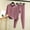 Purple, variant on Dianli 2PC Women Warm Velvet V Neck Long Sleeve Pajama Set Loose Comfortable Top and Elastic Waist Pants Thermal Home Sleepwear Soft Cozy Loungewear Relaxed Fit Easy Care