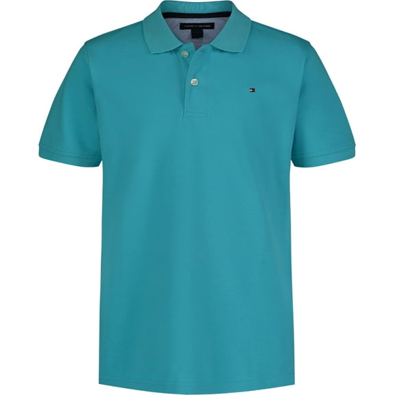 Polo Tommy Hilfiger para niños de manga corta, color azul hiedra, 8 años