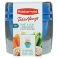 thumbnail image 3 of Rubbermaid TakeAlongs On the Go Food Storage and Meal Prep Containers, 2.0 Cup Twist & Seal Containers for Snacks and Sides with Removable Dip Tray, 2-Pack, Teal Splash/Marine Blue (Colors May Vary), 3 of 7