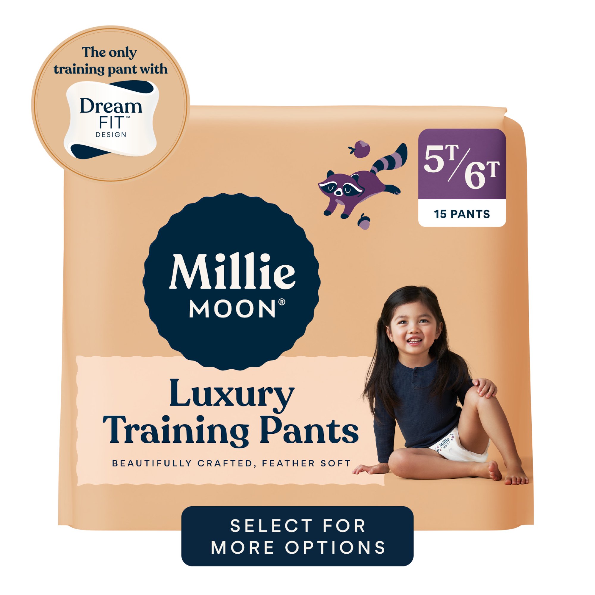 Millie Moon Luxury Training Pants, Size 5T-6T, 15 Count (Select for More Options)