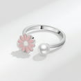 thumbnail image 2 of HONEYRAIN Daisy Flower Silver Anxiety Rings for Women Fidget Spinner Rings Sterling Silver Rotating Open Ring Real 925 Silver rings 1 Psc, 2 of 7