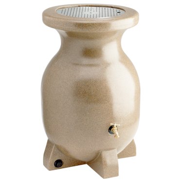 Koolscapes 55 Gallons Rain Barrel, Beige, Eco-Friendly 210L Rain Water Collection Barrel