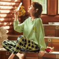 thumbnail image 3 of Pyjamas d'Arrivée pour Femmes Printemps et Automne Manches Longues Tenue d'Automne Costume de Maison Automne et Hiver Ensemble Deux Pièces, 3 of 4