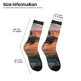thumbnail image 2 of Fuzoiu Sunset Dancing Dolphin B Print Kids Socks For Boys Girls,Grip Crew Socks with Non Slip,Lightweight Stretch Crew Socks,Toddlers Crew Boot Socks, 2 of 5