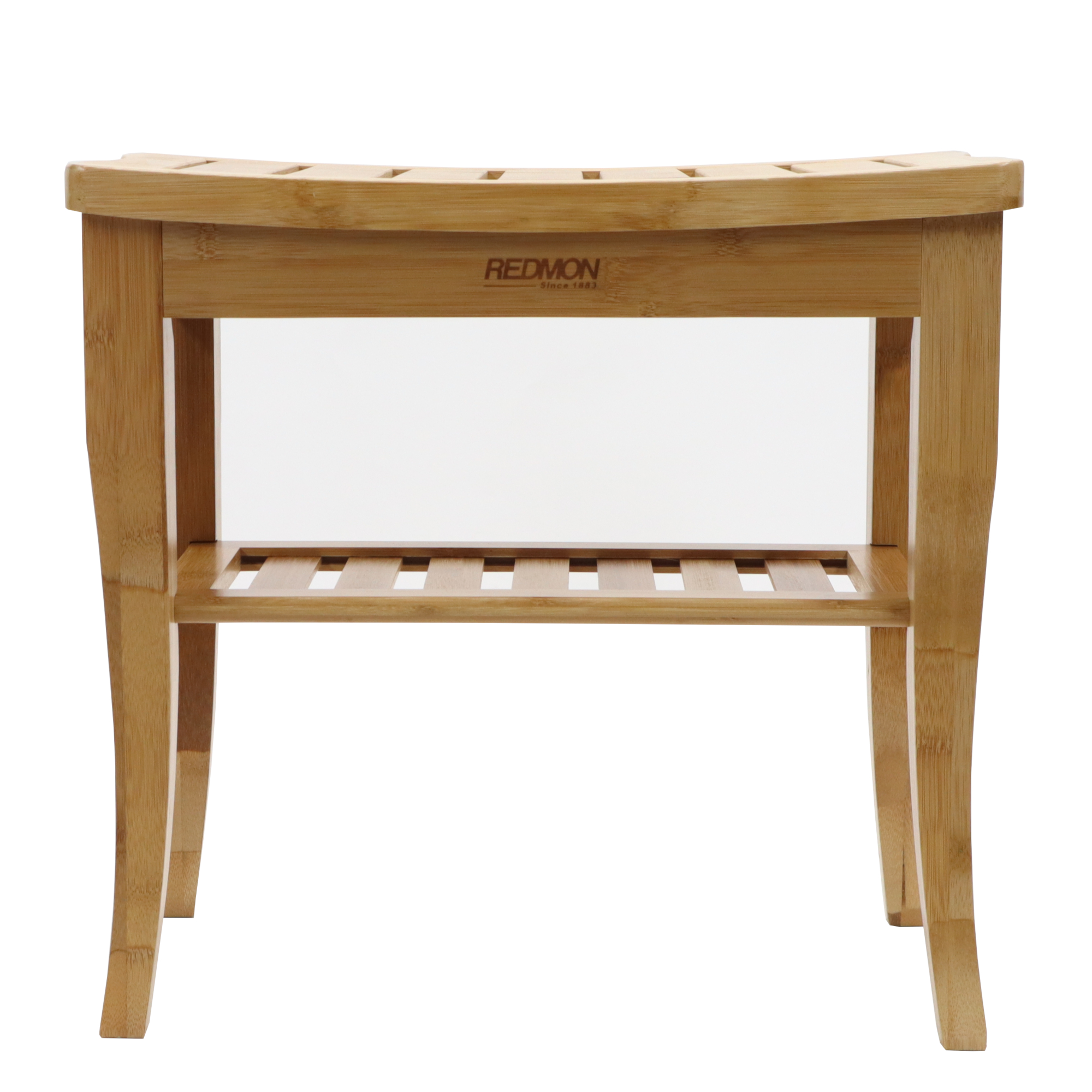 Redmon Bamboo Shower Seat with Under Seat Shelf