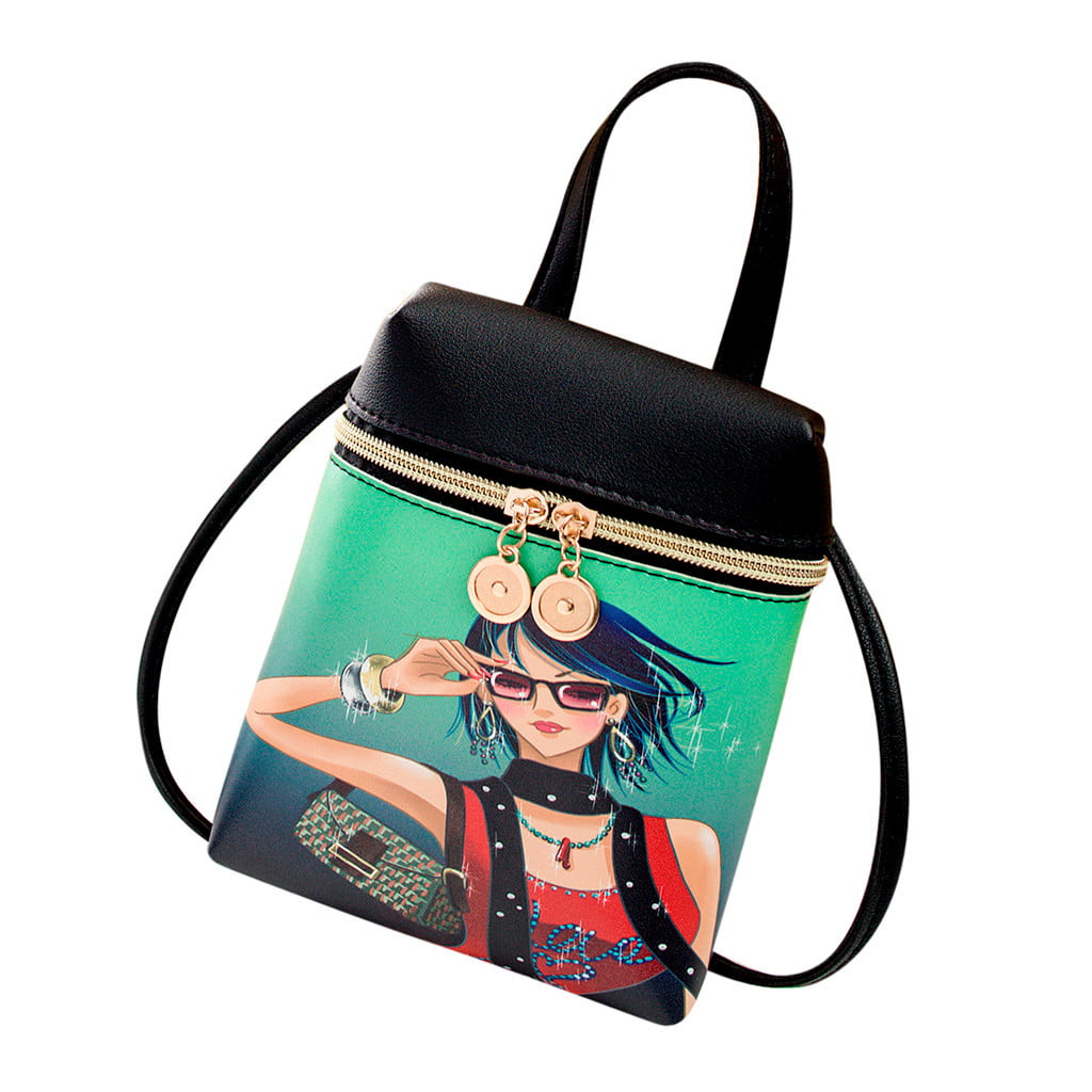 Mobile Phone Cross Body Bag Mini Student Cute Cartoon Messenger Bag Handbags J 