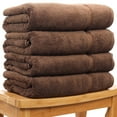 thumbnail image 5 of Luxury Hotel & Spa Collection Highly Absorbent, Quick Dry 100% Turkish Cotton 700 GSM, Eco Friendly Towel, for Bathroom Dobby Border Soft Bath Towel Set 27 X 54 -Cocoa, Bath Towels - Set of 4, 5 of 6