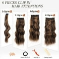 thumbnail image 3 of MORICA Clip In Hair Extensions 20 Inch 6pcs Cooper Red Long Wavy Curly Hair Extensions Ginger Synthetic Fiber Double Weft Soft Hairpieces For Women Full Head, 3 of 5
