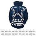 thumbnail image 2 of Football Cowboys Men's Women Vintage 3D Hooded Sweatshirt - All-Season Loose Fit Streetwear, 2 of 6