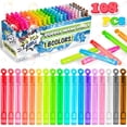 thumbnail image 1 of Bubble Wand Bakatatoyz, paquete 108, 18 colores, para fiestas infantiles, 1 of 7
