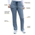 thumbnail image 3 of Adar Pro Heather Scrubs For Women - Slim Fit Tapered Scrub Pants, 3 of 7