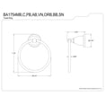 thumbnail image 2 of Kingston Brass  6 in. Heritage Towel Ring, Matte Black, 2 of 2