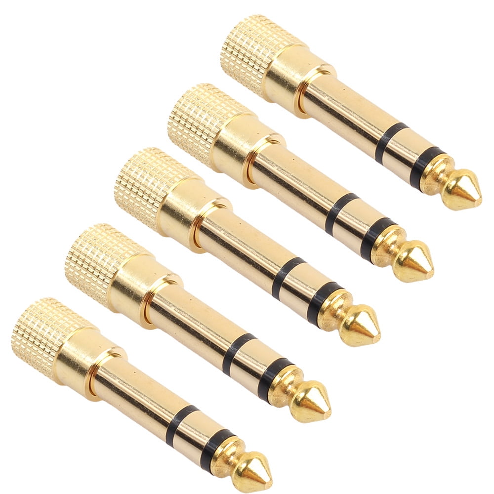 Gold 6.3mm 1/4" Male Stereo To 3.5mm 1/8" Female Audio Adapter Converter 