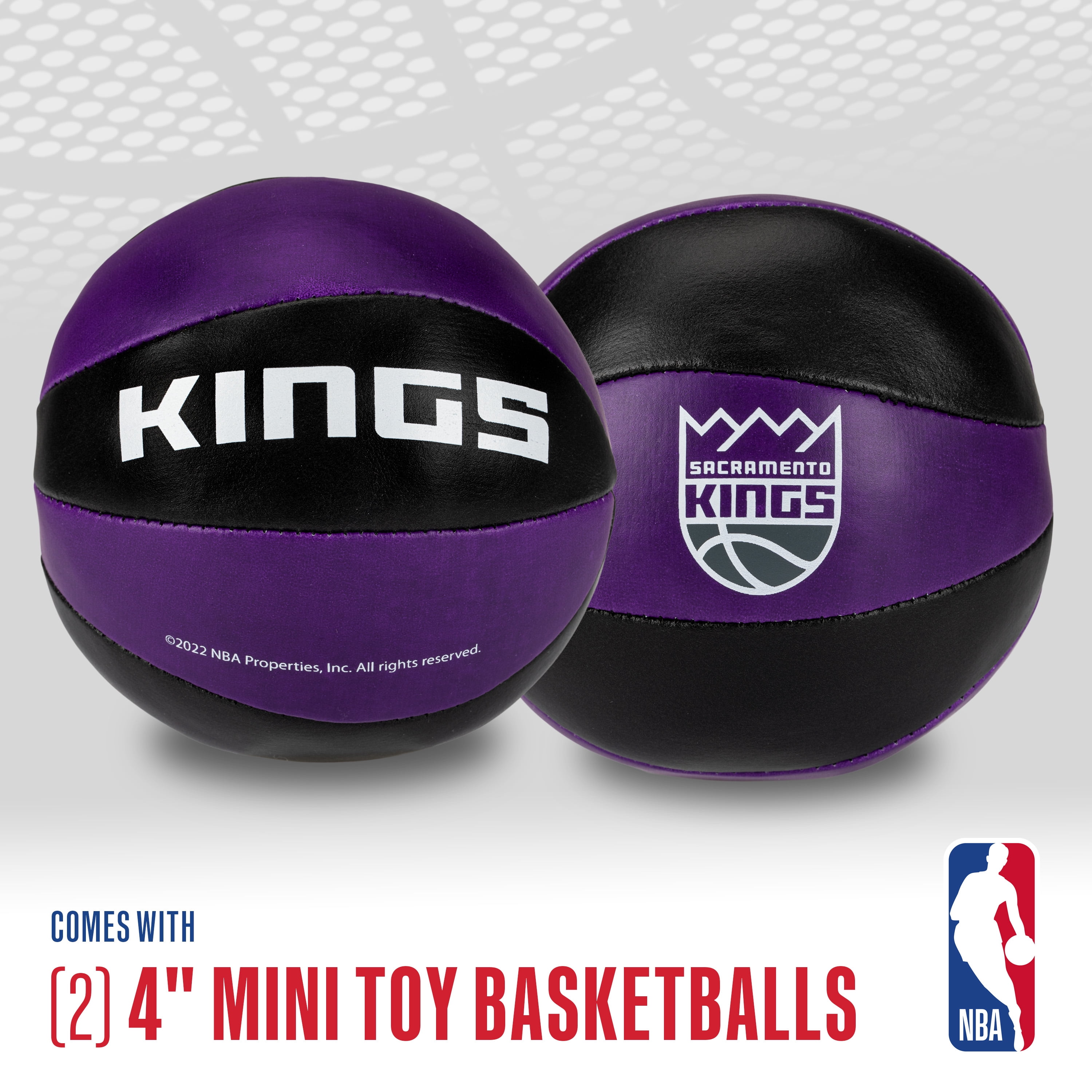 Franklin Sports NBA Sacramento Kings Toy Basketballs - 2 Pack of Kids Soft Mini Basketballs for Over the Door + Indoor Hoops - NBA Fan Shop Kids Soft Toy Basketballs - (2) Mini Balls Included