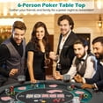 thumbnail image 4 of Costway 48" 6-Player Foldable Poker Table Top with Carrying Bag Cup Holders Padded Rails, 4 of 10