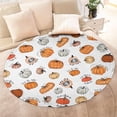 thumbnail image 4 of Fall Pumpkin Round Blanket,Comfortable Soft Flannel Throw Blanket,All Season,Warm Lightweight Blankets for Sofa Bed Couch Living Room Chair 60"x60", 4 of 5