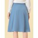 thumbnail image 4 of Falda plisada de cintura alta Allegra K hasta la rodilla retro para mujer Azul polvoriento M, 4 of 5