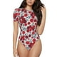 thumbnail image 1 of Balery Red Hawthorn Body de cuello redondo de manga corta para mujer Tops de manga corta Tops básicos-Large, 1 of 7