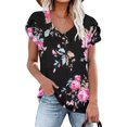 thumbnail image 1 of Fiudx Tops para Mujer Blusa Informal de Manga Corta con Cuello En V y Estampado de Moda para Mujer, 1 of 4