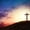 Calvary Mountain Cross, variant on Elephant Stock Hilltop Cross Sunset Wall Art - Horizontal Multi Panel Canvas - Living Room Wall Decor - Religion And Spirituality Multi Panel - Brown And Orange Decor - 36" x 22"