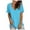 Blue, variant on Aloohaidyvio Womens Tops Short Sleeve Blouse,Womens Summer Solid Color V-Neck Short Sleeve T-Shirt Casual Breathable Hundred Tops