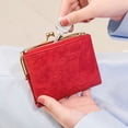 thumbnail image 4 of Portefeuille Court Femme Multi-Cartes Porte-Cartes Multifonction Porte-Monnaie Mode Simple Trois Plis Clip Court Mini Portefeuille Femme Rouge, 4 of 6