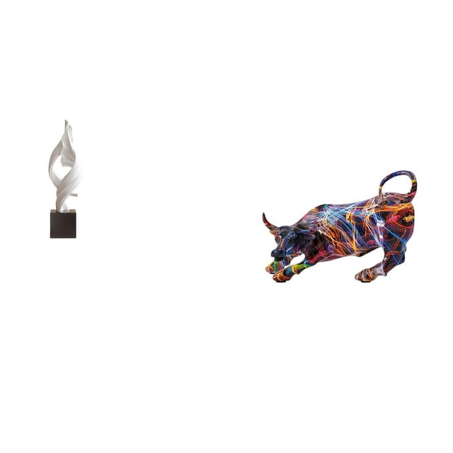 Estatua De Toro De Resina De Arte Abstracto, Figura Decorativa Colorida, Escultura Feng Shui, Recuerdo Para Casa, Oficina, Sala De Estar, Escritorio, Adorno