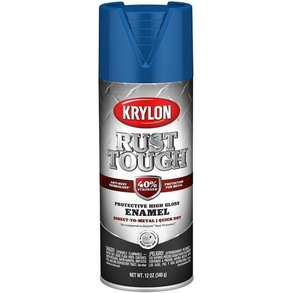 Krylon Rust Tough 12 Oz. Gloss Alkyd Enamel Spray Paint, Blue K09225008