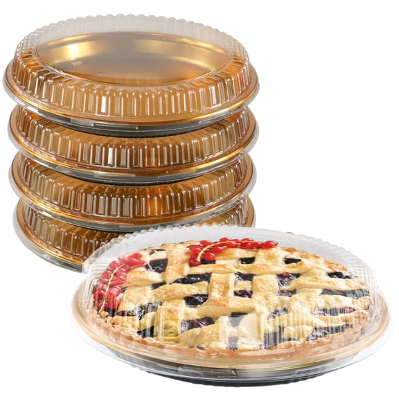 5 Pcs Disposable Pie Carrier with Clear Lid Round Cake Cupcake Container for Pies Cake Slice Candy Pizza Salads Meal Prep (12 Inch)