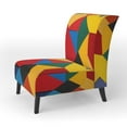 thumbnail image 3 of Designart "Colorful Base Run" Multi-Color Abstract Upholstered Accent Chair - Modern Arm Chair For Living Room, 3 of 7