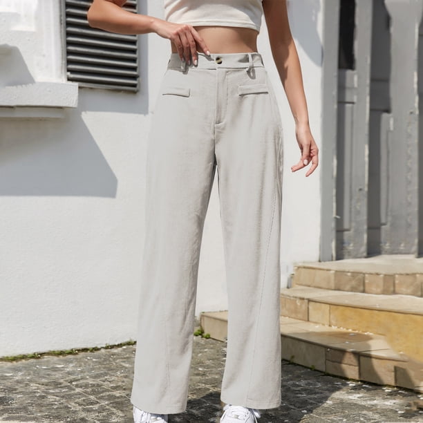 TaTaai Women's Solid Color Corduroy Sweatpants Elastic Waist Long Trousers with Pockets Casual Loose Sport Pants for Daily Outdoor Wear Gift
