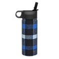 thumbnail image 2 of 18oz Thermal Space Pot With Straw Stainless Steel Thermos Cup Double Insulation For Outdoor Sports Commuting Camping Argyle Plaid Doderblue_4, 2 of 8