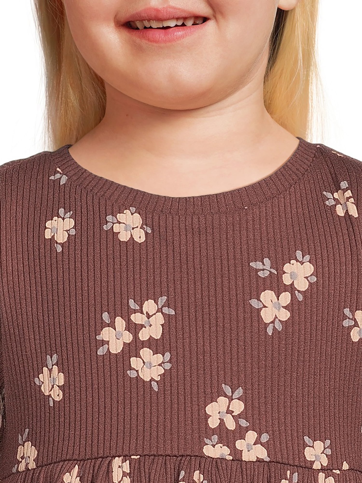easy-peasy Toddler Girl Long Sleeve Babydoll Top, Sizes 12 Months-5T