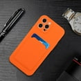thumbnail image 6 of Allytech Case Compatible with iPhone 13 Pro, [Card Holder] [Soft TPU] [Ultra Slim & Lightweight] Shockproof Anti-Fingerprint Case for iPhone 13 Pro - Orange, 6 of 6
