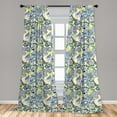 thumbnail image 5 of Ambesonne Floral Curtains, Mandala Vintage Style, Pair of 28"x95", Yellow Blue, 5 of 5