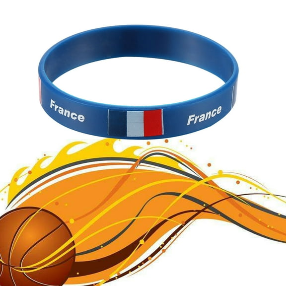 STOBOK 6Pcs Premium Silicone Country Bracelet Multicolor Wristband for Game Day Wear