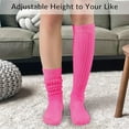 thumbnail image 3 of 1Pair Slouch Socks Women Knit Knee High Boot Long Sock Cotton Tube Scrunch Sock for Women, 3 of 7